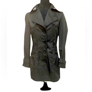 Miss London Button down Black lightweight Trench jacket Size S